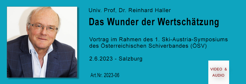 2023-06 Haller Reinhard: Das Wunder der Wertschätzung